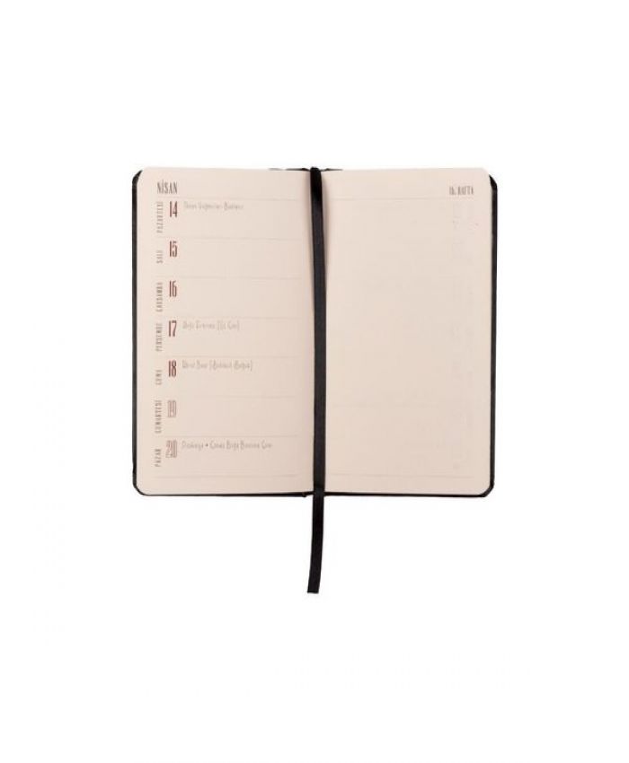 ECE AJANDA 10X15 HAFTALIK LASTİKLİ CEP TÜNEL SİYAH