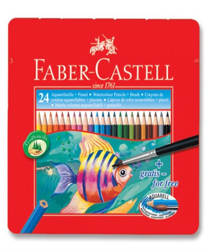 FABER CASTELL KURUBOYA AQUAREL METAL KUTU 24 RENK 