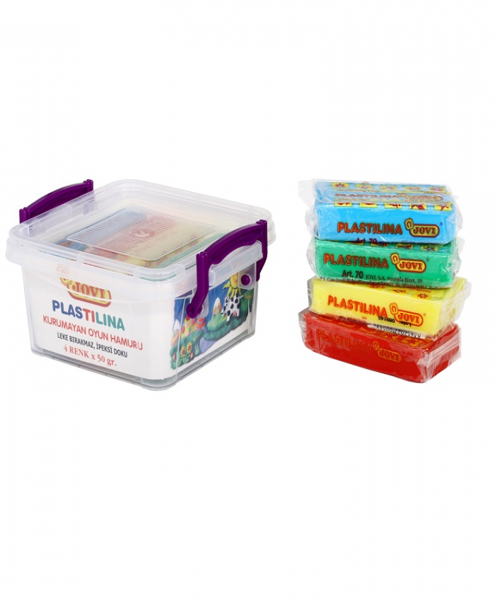 JOVİ OYUN HAMURU PLASTILINA 4 RENK 50 GR PLASTİK K