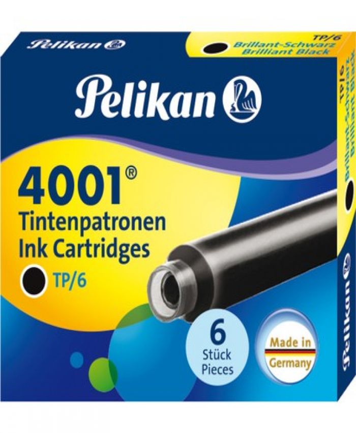 PELİKAN DOLMAKALEM KARTUŞU 4001 KISA SİYAH 6 LI