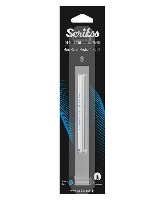 SCRIKSS TÜKENMEZ REFİL MEDİUM KISA MAVİ 2 Lİ