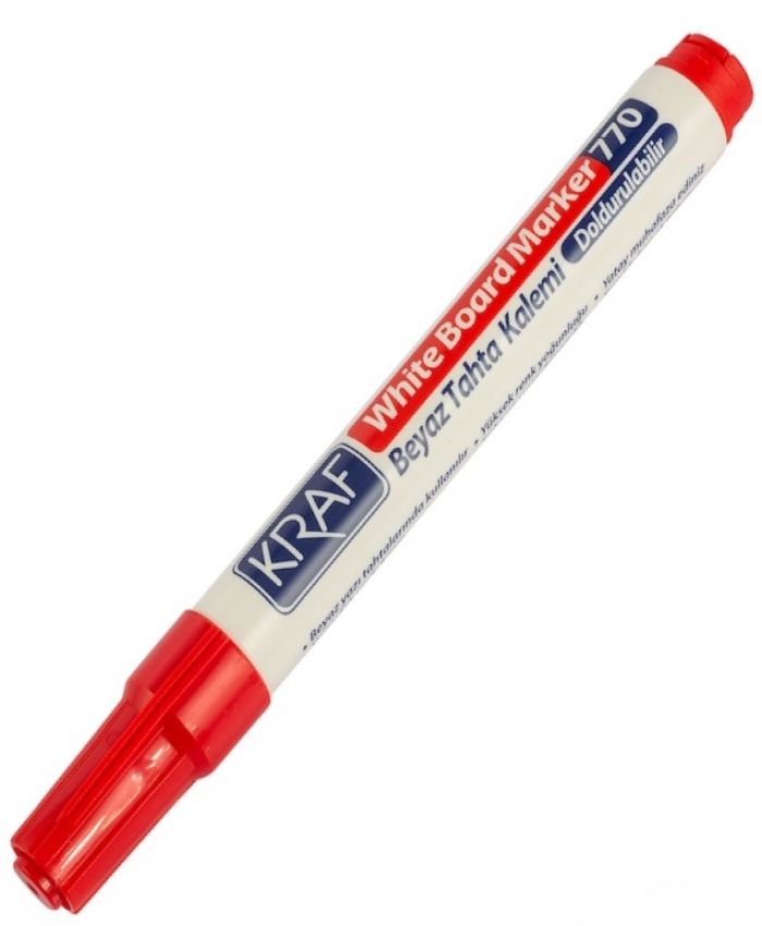 KRAF BEYAZ TAHTA KALEMİ DOLDURULABİLİR 770 KIRMIZI