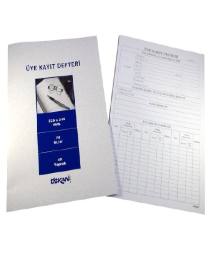ÖZKAN ÜYE KAYIT DEFTER KARTON KAPAK 40 YP.