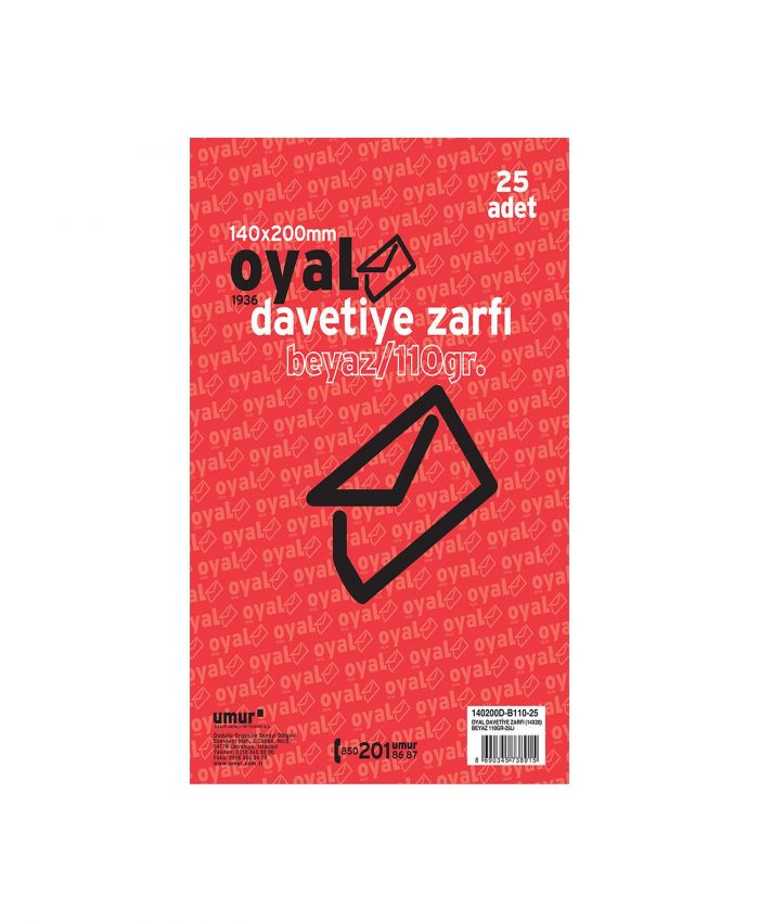 ZARF KART ZARF BEYAZ 14X20 110 GR
