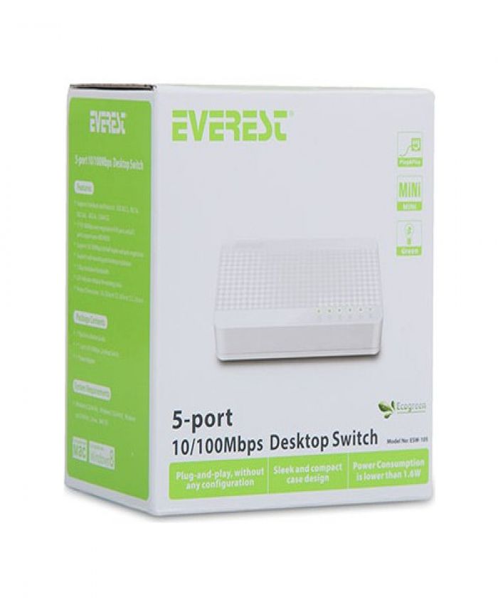 EVEREST ESW-105 5 PORT 10/100MBPS ETHERNET SWİTCH