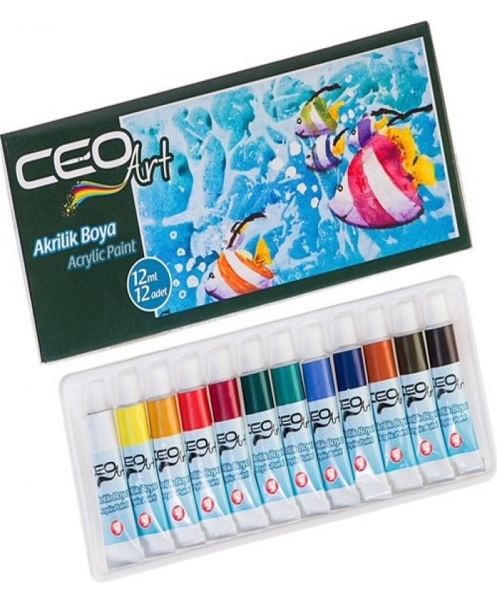 CEOART AKRİLİK BOYA 12 RENK 7 ML.