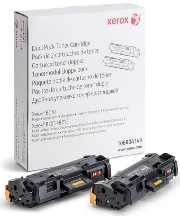 XEROX 106R04349 B210 B205 B215 DUAL PACK TONER ORJ