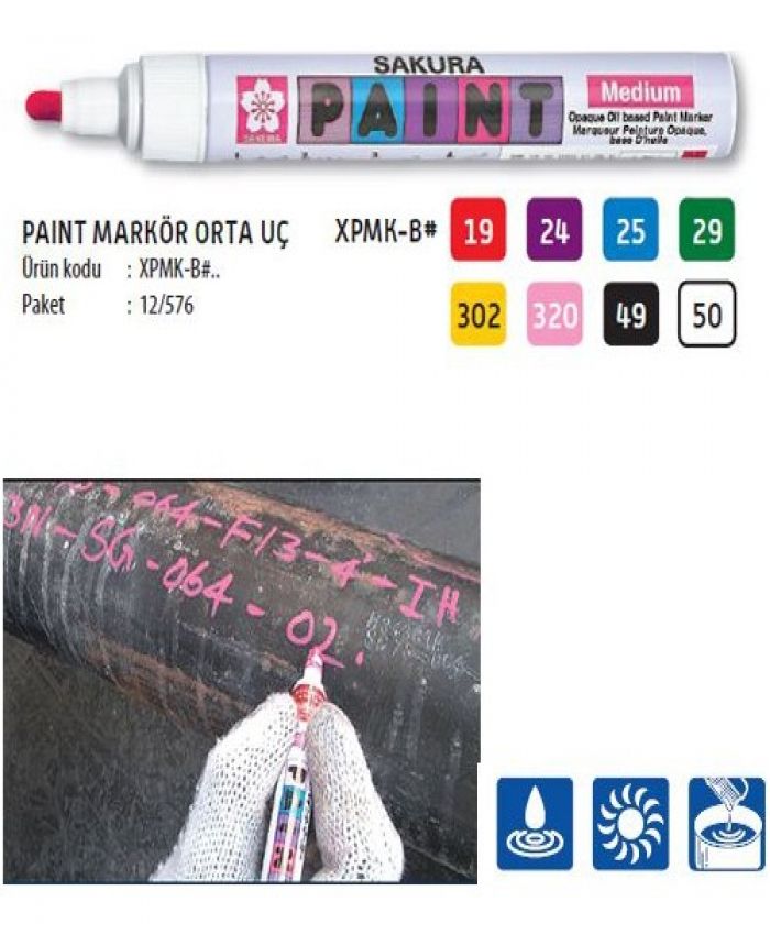 SAKURA PAİNT MARKER MEDİUM BEYAZ BUR-DPMK 50