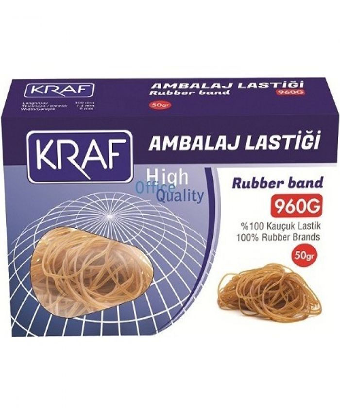 KRAF AMBALAJ LASTİĞİ %100 KAUÇUK 50GR 960G