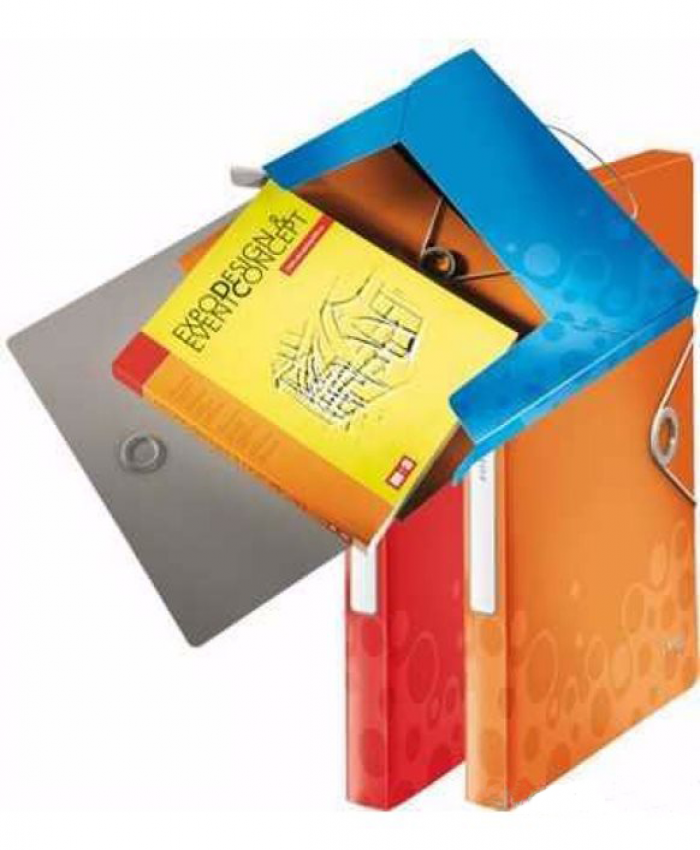 LEITZ İNTENSE LASTİKLİ DOSYA İNCE KIRMIZI L-1774