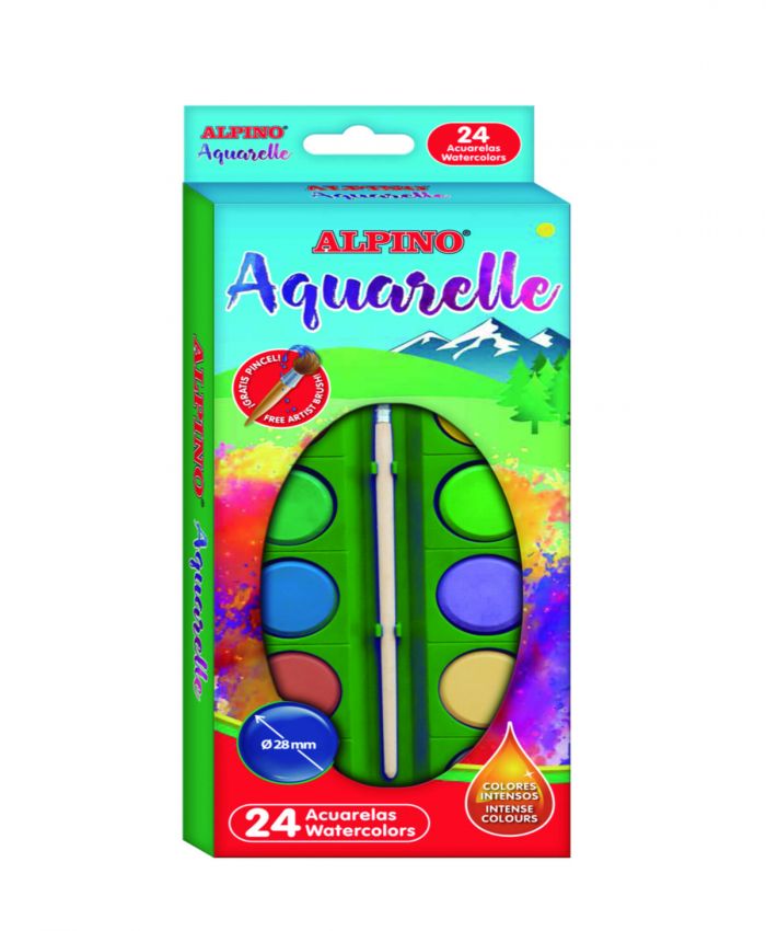 ALPINO SULUBOYA 24 RENK ( FIRÇALI ) AQ-09