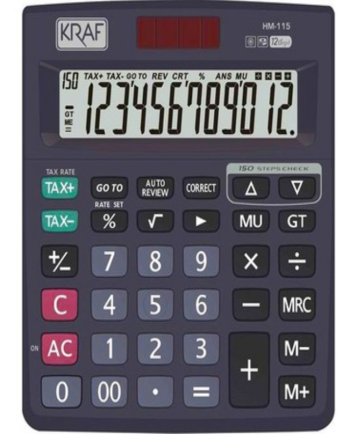 KRAF HESAP MAKİNESİ MASAÜSTÜ 12 HANE TAX HM-115