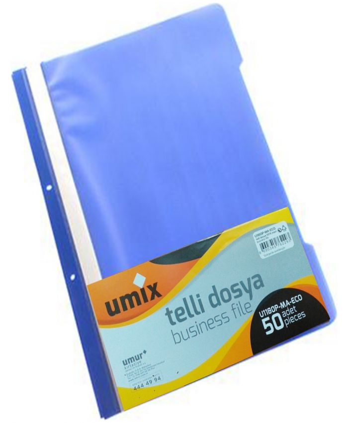UMIX TELLİ DOSYA ECO U1180P-MA MAVİ 50 Lİ