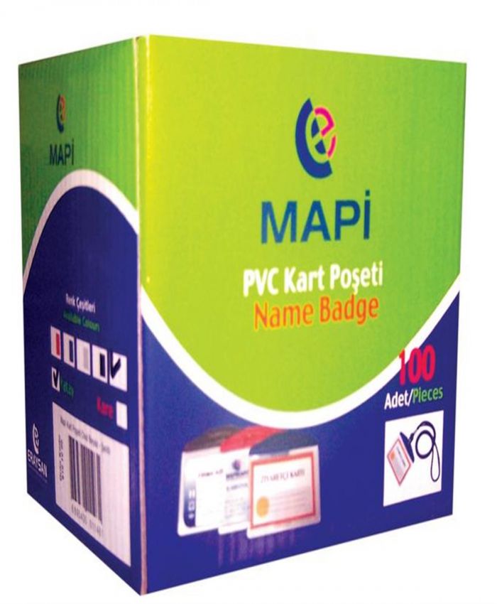 MAPİ KART POŞETİ PVC 54X86 OVAL ŞERİTLİ BEYAZ 100L