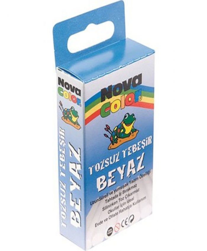 NOVA COLOR TEBEŞİR 10 LU BEYAZ TOZSUZ NC-4110