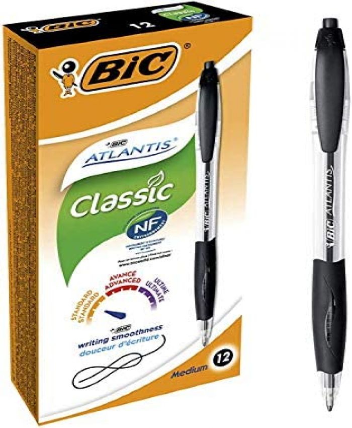 BIC TÜKENMEZ ATLANTIS CLASSIC 1.0 BASM.12Lİ SİYAH