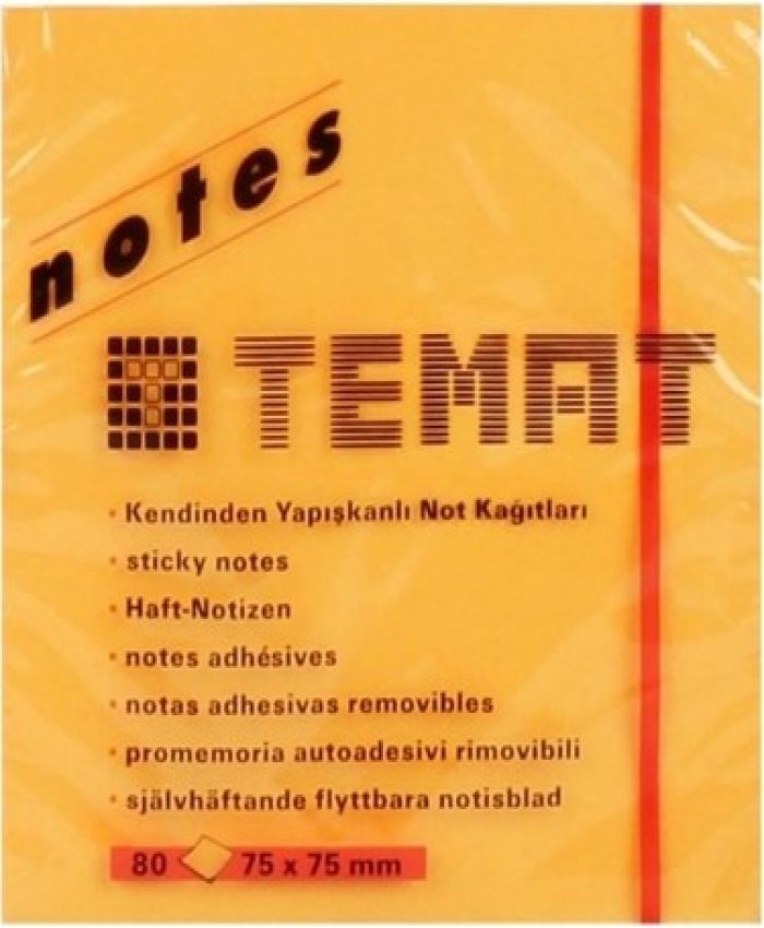 TEMAT NOT KAĞIT 75-75MM FOSFORLU TURUNCU