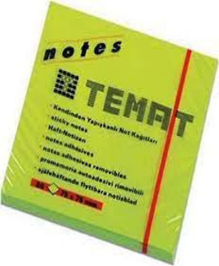 TEMAT NOT KAĞIT 75-75MM FOSFORLU SARI