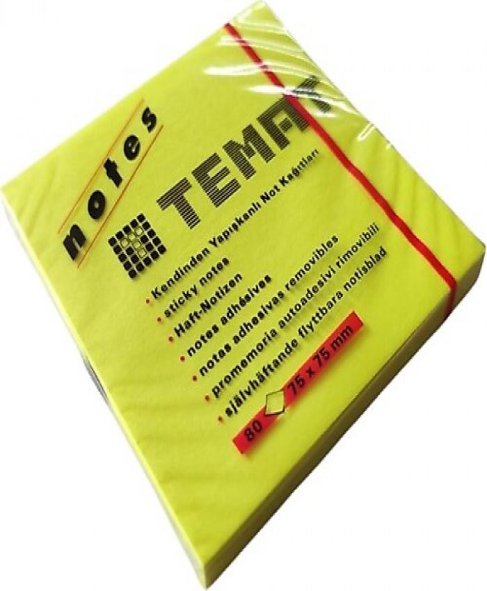 TEMAT NOT KAĞIT 75-75MM FOSFORLU SARI