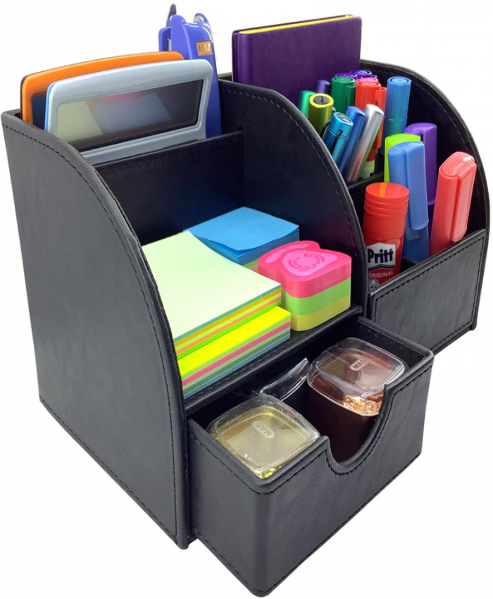 INN DESİGN EFSUN ÇEKMECELİ DERİ ORGANİZER SİYAH 