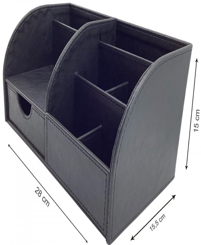 INN DESİGN EFSUN ÇEKMECELİ DERİ ORGANİZER SİYAH 