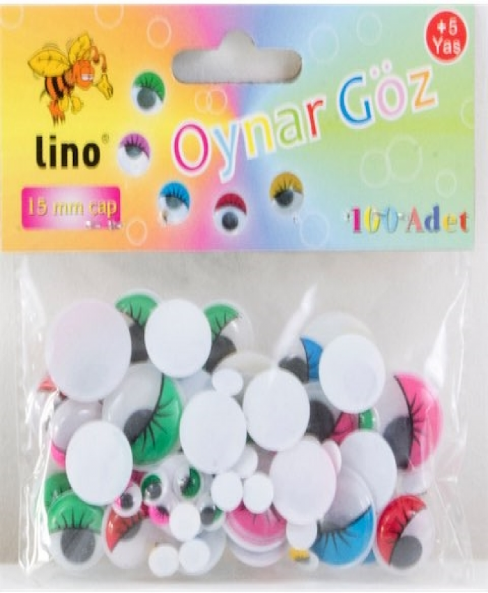 LİNO OYNAR GÖZ 7-15-28 MM 50 Lİ KARIŞIK RENKLİ