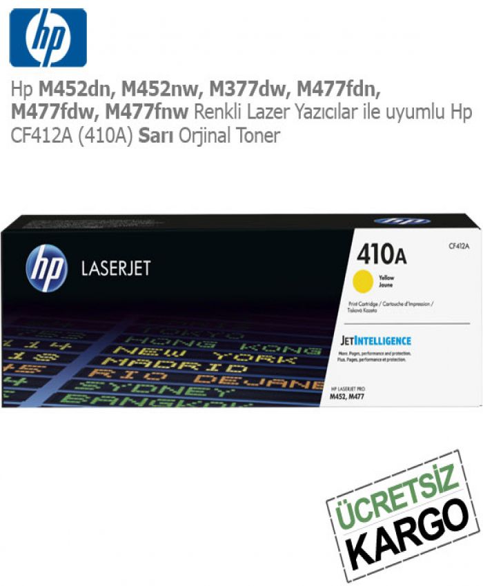 HP CF412A (410A) YELLOW ORJİNAL