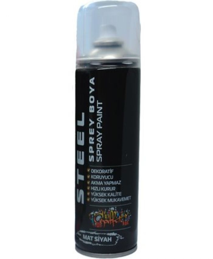 STEEL SPREY BOYA 200 ML MAT SİYAH ST-4978
