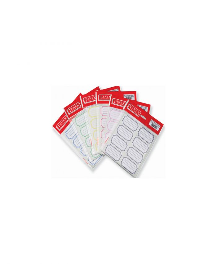 TANEX OKUL ETİKETİ BORDÜRLÜ ÇİFT SIRA 5 Lİ GRİ
