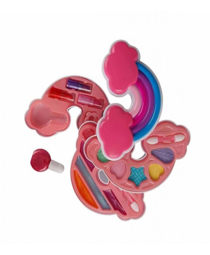 SUNMAN MAKYAJ SETİ GÖKKUŞAĞI ŞEKİLLİ 3 KATLI 