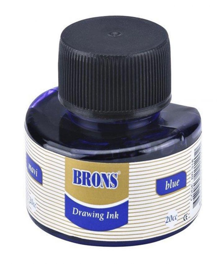 BRONS YAZI MÜREKKEBİ 35cc MAVİ BR-312