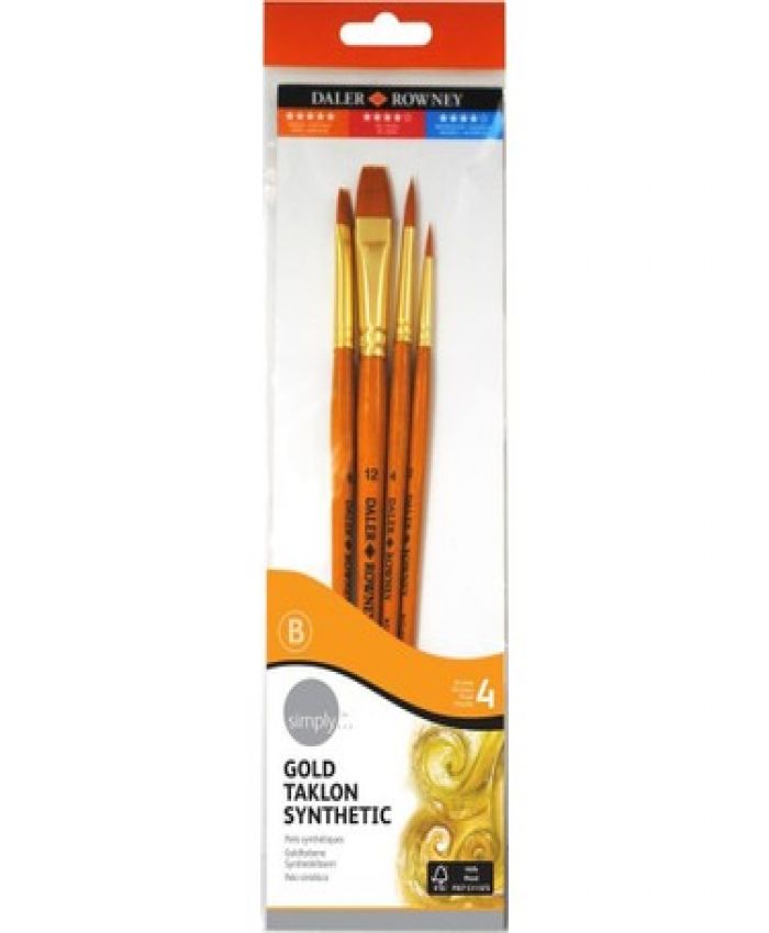 DALER ROWNEY FIRÇA SETİ GOLD TAKLON 4 LÜ SET-3