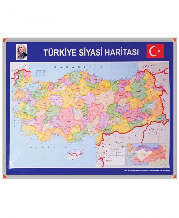 PANDA HARİTA TÜRKİYE FİZİKİ VE SİYASİ METAL 70X100