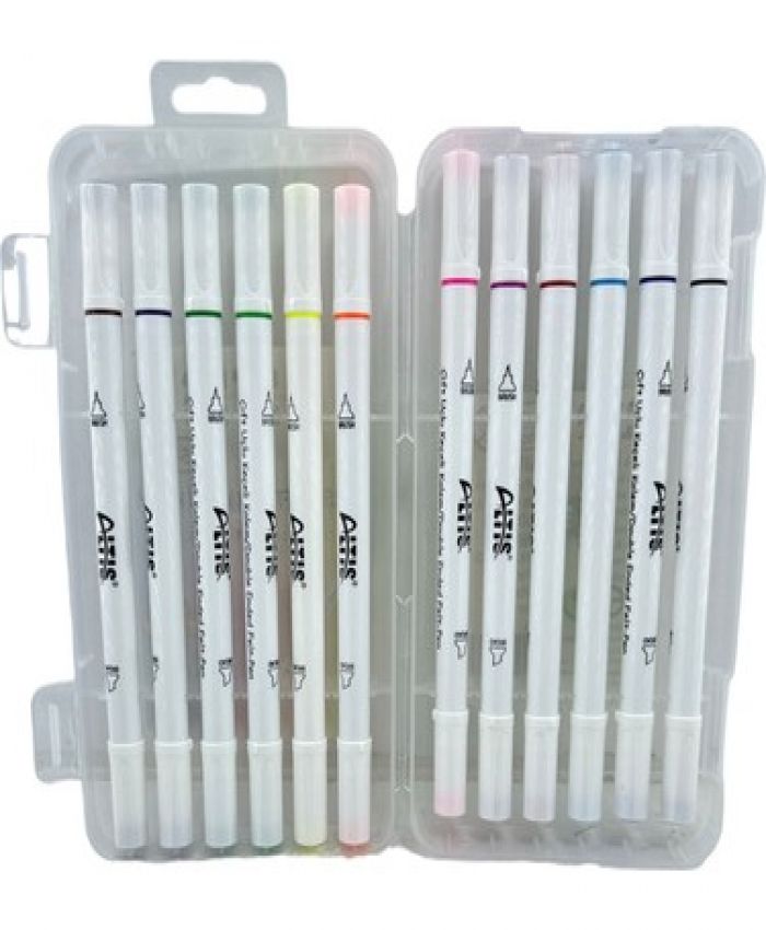 ALTİS KEÇELİ KALEM ÇİFT YÖNLÜ PLASTİK KUTU 12 RENK