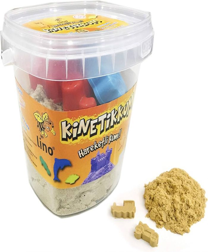 LİNO KİNETİK KUM 500 GR KOVA NATÜREL 3 ADET KALIP 