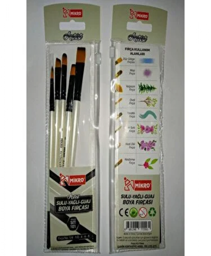 MİKRO MF-SET-101 SULU-YAĞLI-GUAJ 5 Lİ FIRÇA SETİ