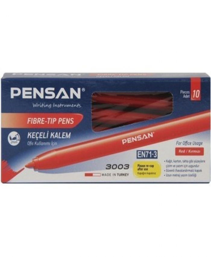 PENSAN KEÇELİ KALEM OFİS TİPİ 3003 KIRMIZI