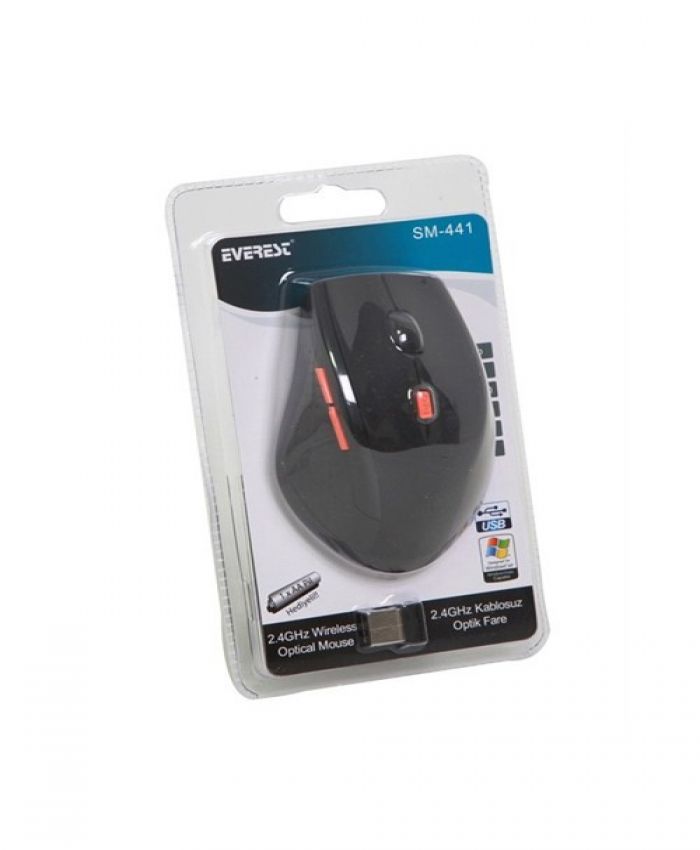 EVEREST MOUSE SM-441 USB SİYAH OPTİK KABLOSUZ